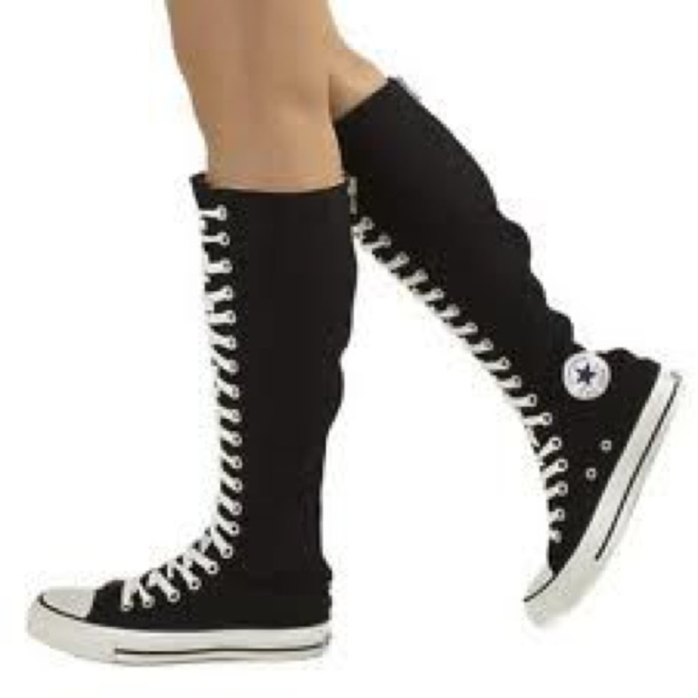 Black Knee High Converse  NWOT